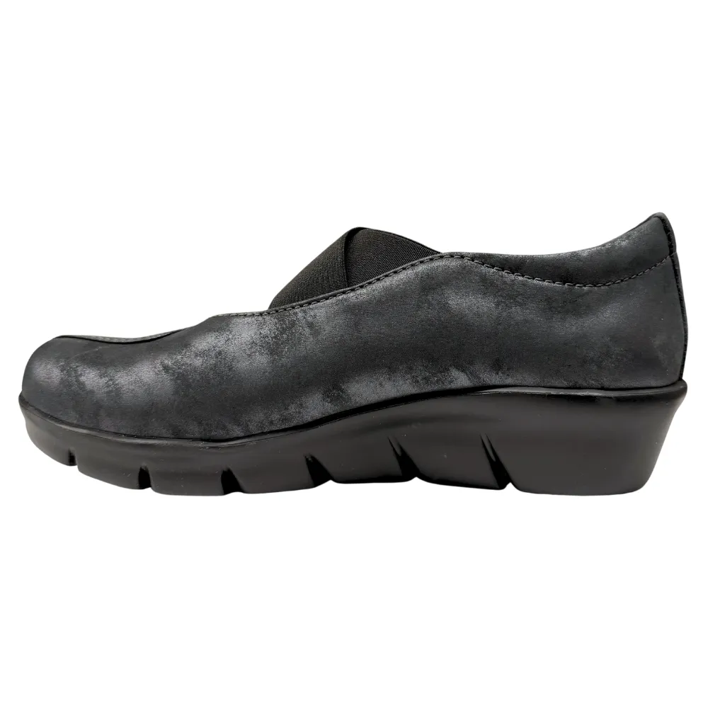 Wolky Cursa Black Amalia Nubuck Shoe (Women's) Trek Slip On Shoe