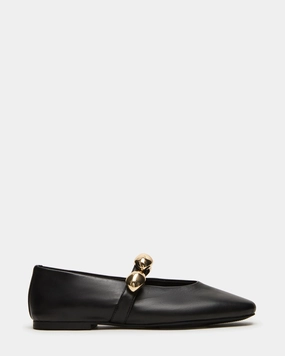 POPPIN BLACK LEATHER Spring Step Loafers