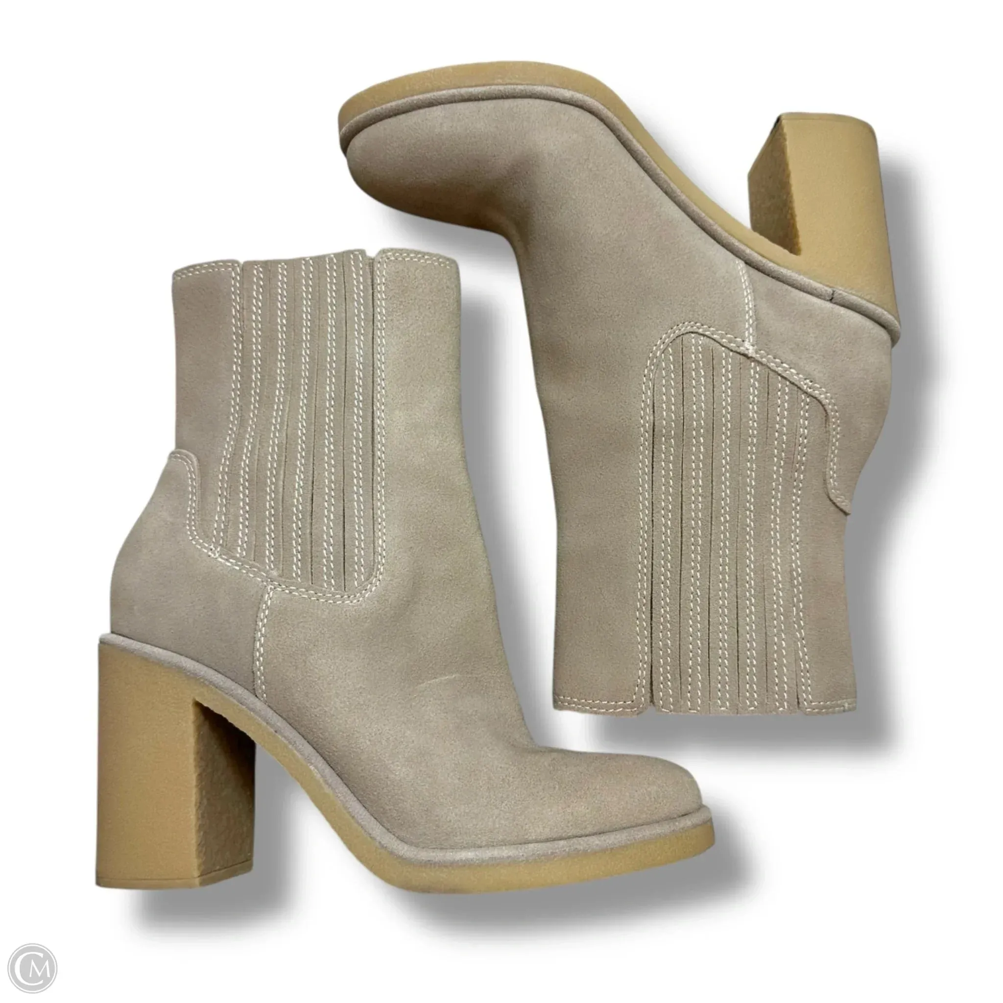 Totes Ankle Boots Boots Ankle Heels By Dv In Beige, Size: 7