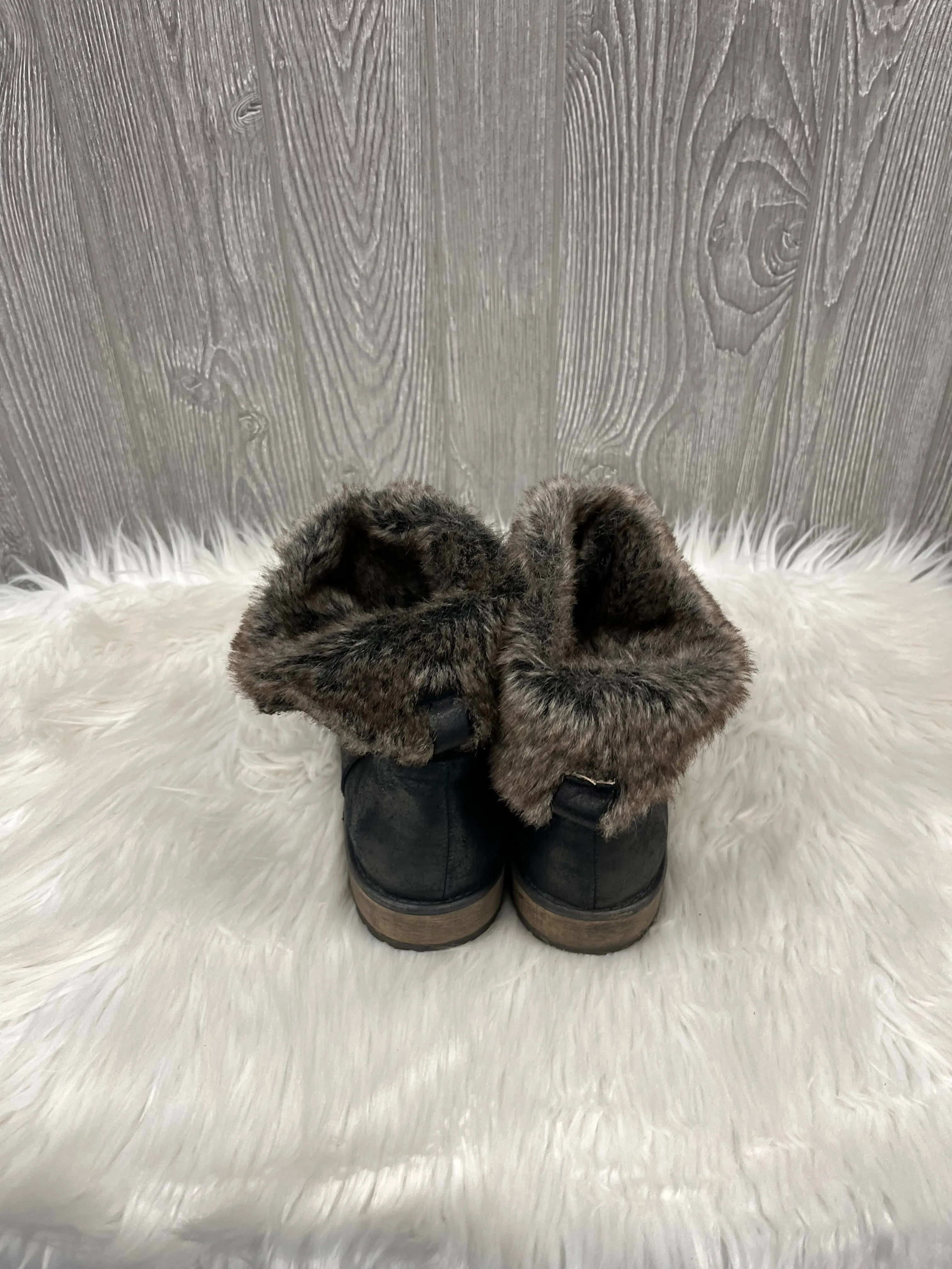 Boots Ankle Flats By Candies In Black, Size: 10 Stretch Leather Ankle Boots