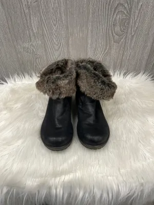 Lace Up Canvas Ankle Boots Boots Ankle Flats By Candies In Black, Size: 10