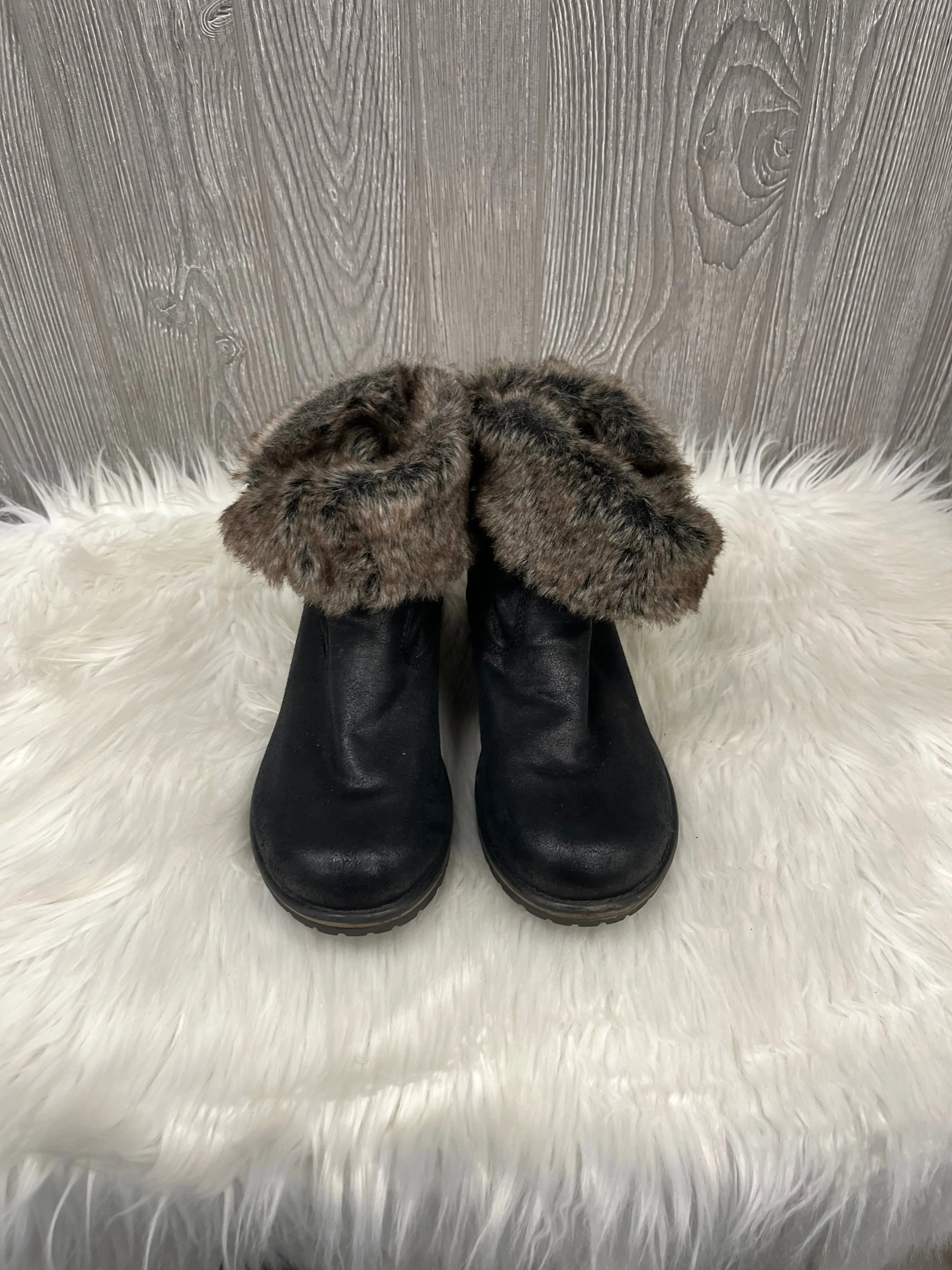 Boots Ankle Flats By Candies In Black, Size: 10 Gold Glitter Ankle Boots