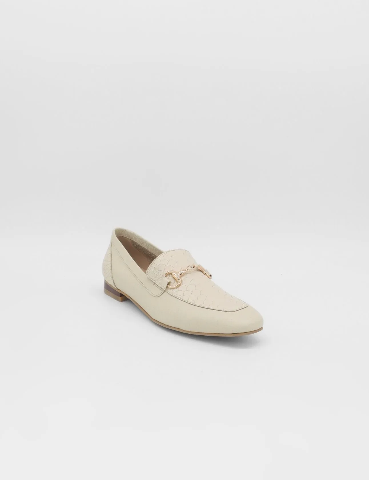 Winter Loafers Natural loafers in off white croc embossed leather womens shoes