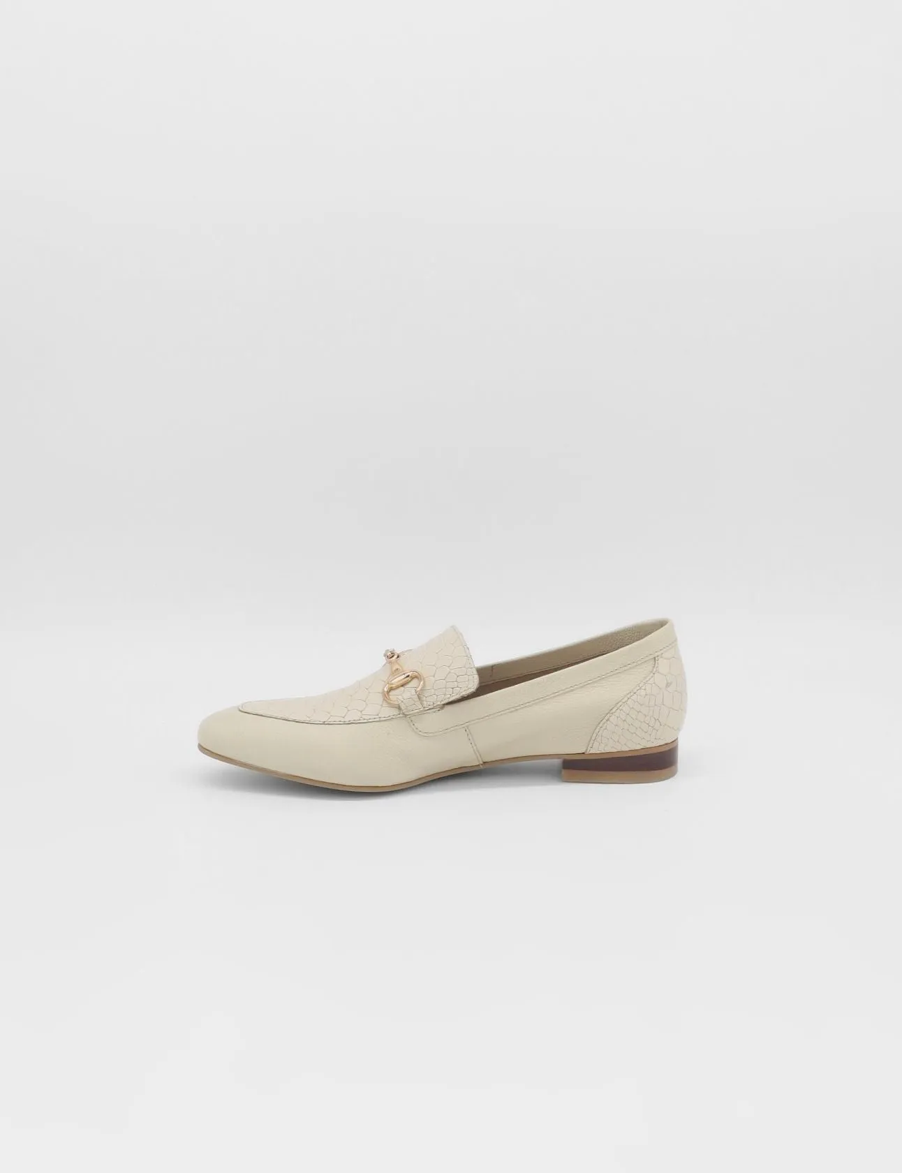 Hush Puppies Slip On Loafers Natural loafers in off white croc embossed leather womens shoes