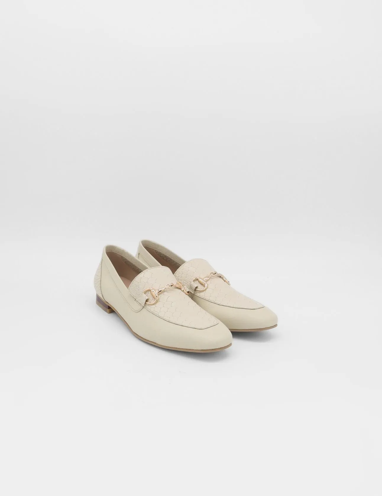 Loafers Gommino Natural loafers in off white croc embossed leather womens shoes