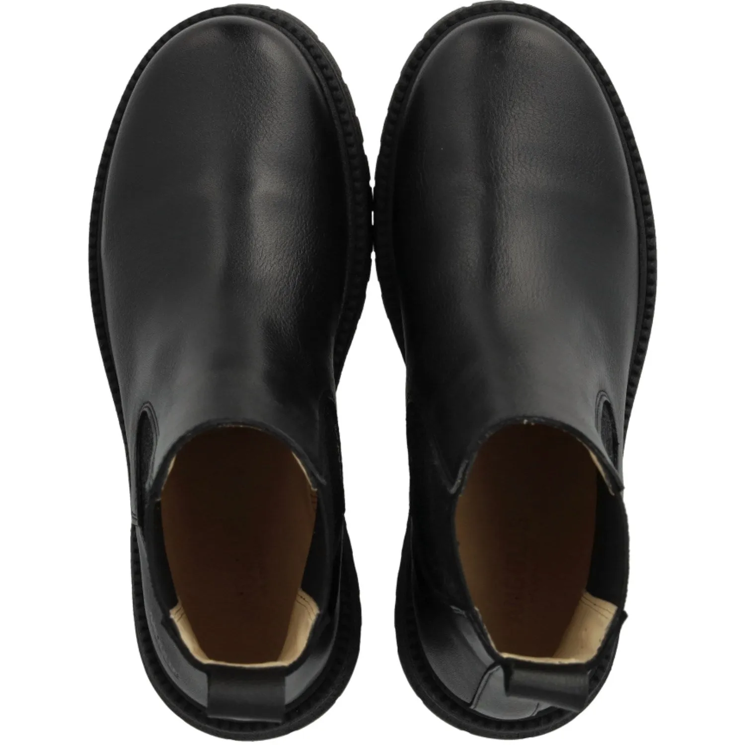 Angulus Black/Black Glitter Elastic Chelsea Boot with Elastic on Track Sole Lou Casey Boots