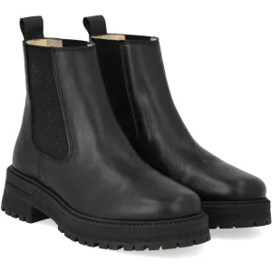 Angulus Black/Black Glitter Elastic Chelsea Boot with Elastic on Track Sole Muck Boots With Safety Toe