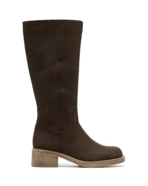 Fever Tall Boot Chocolate Faux Suede Calf Boots