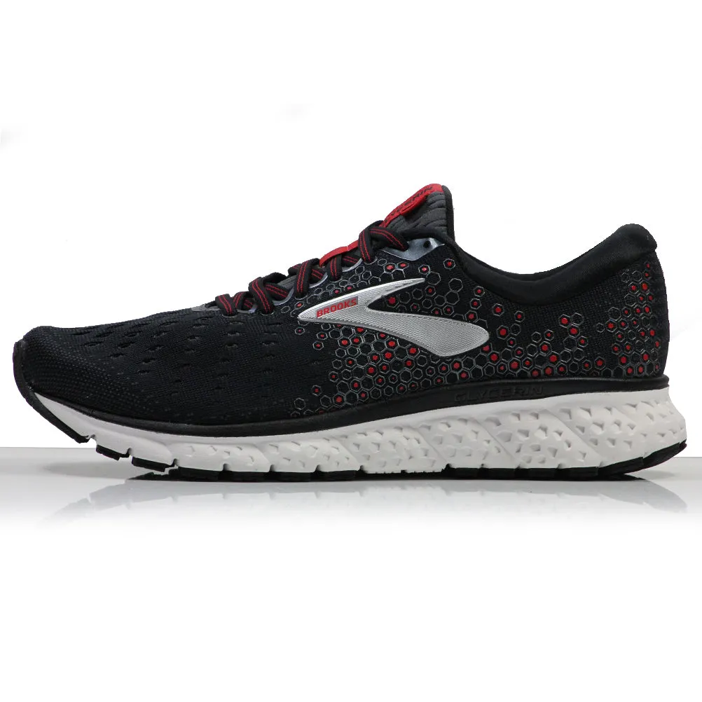Zoom X Running Shoes Brooks Glycerin 17 Men's Running Shoe - Black/Ebony/Red