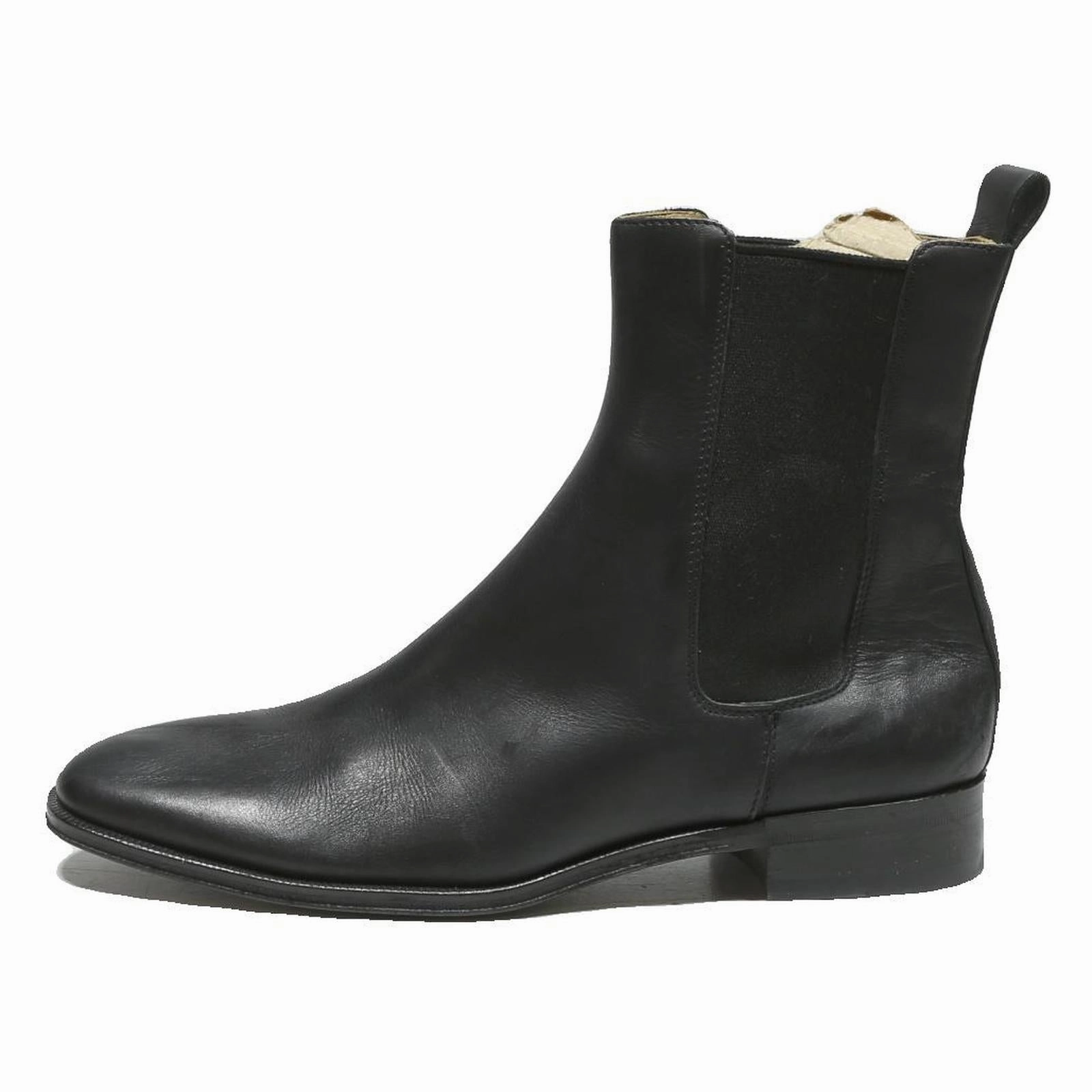 Python Cowboy Boots GUCCI Womens Chelsea Boots Black Leather UK 8 Classic Style Comfort