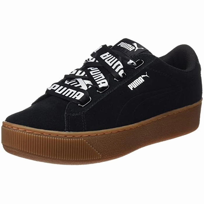 Puma scarpa sneakers da donna con zeppa Vikky Ribbon Bold 365314 01 nera Blue Sneakers