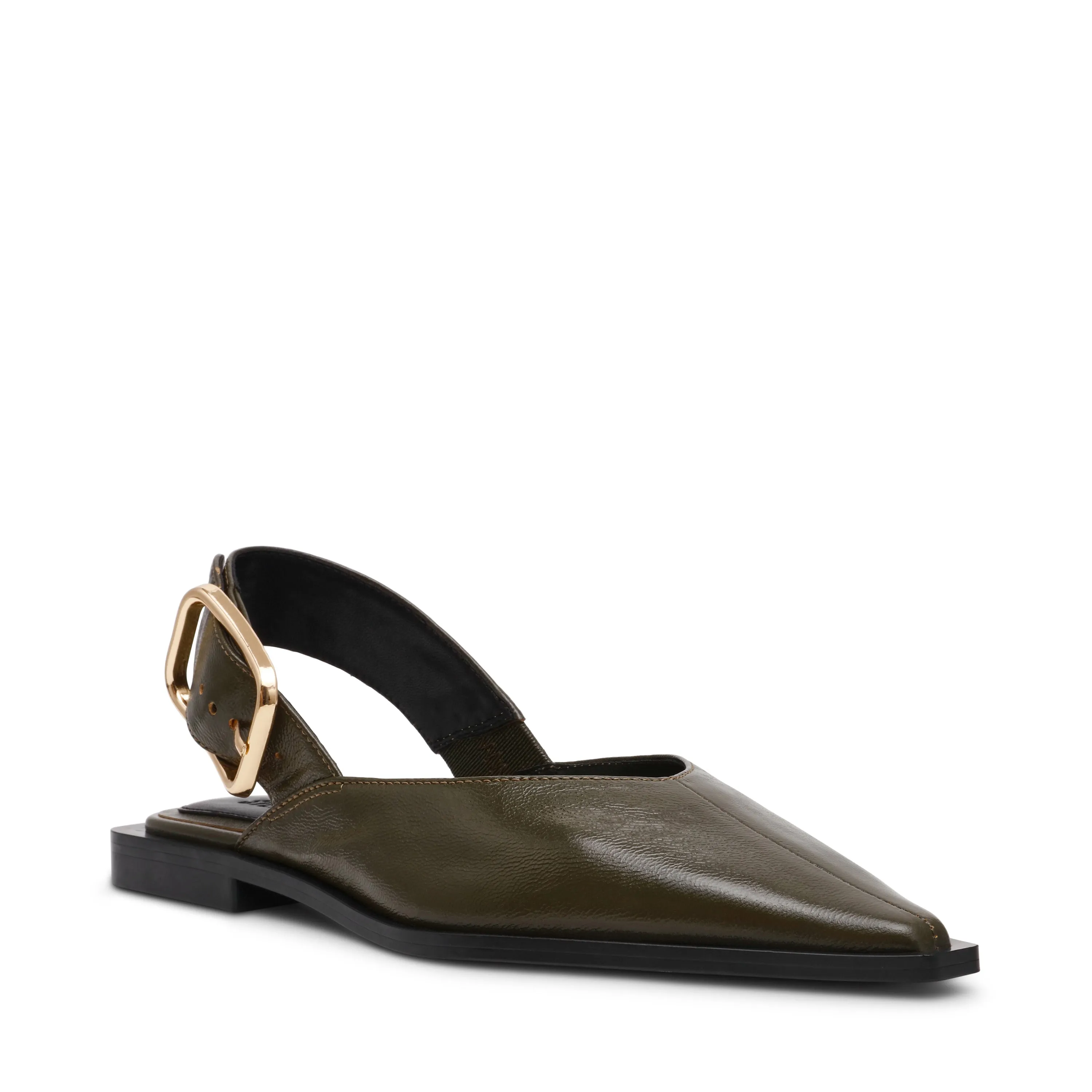 Shay Flat Shoe OLIVE LEATHER Types Of Flats Shoes