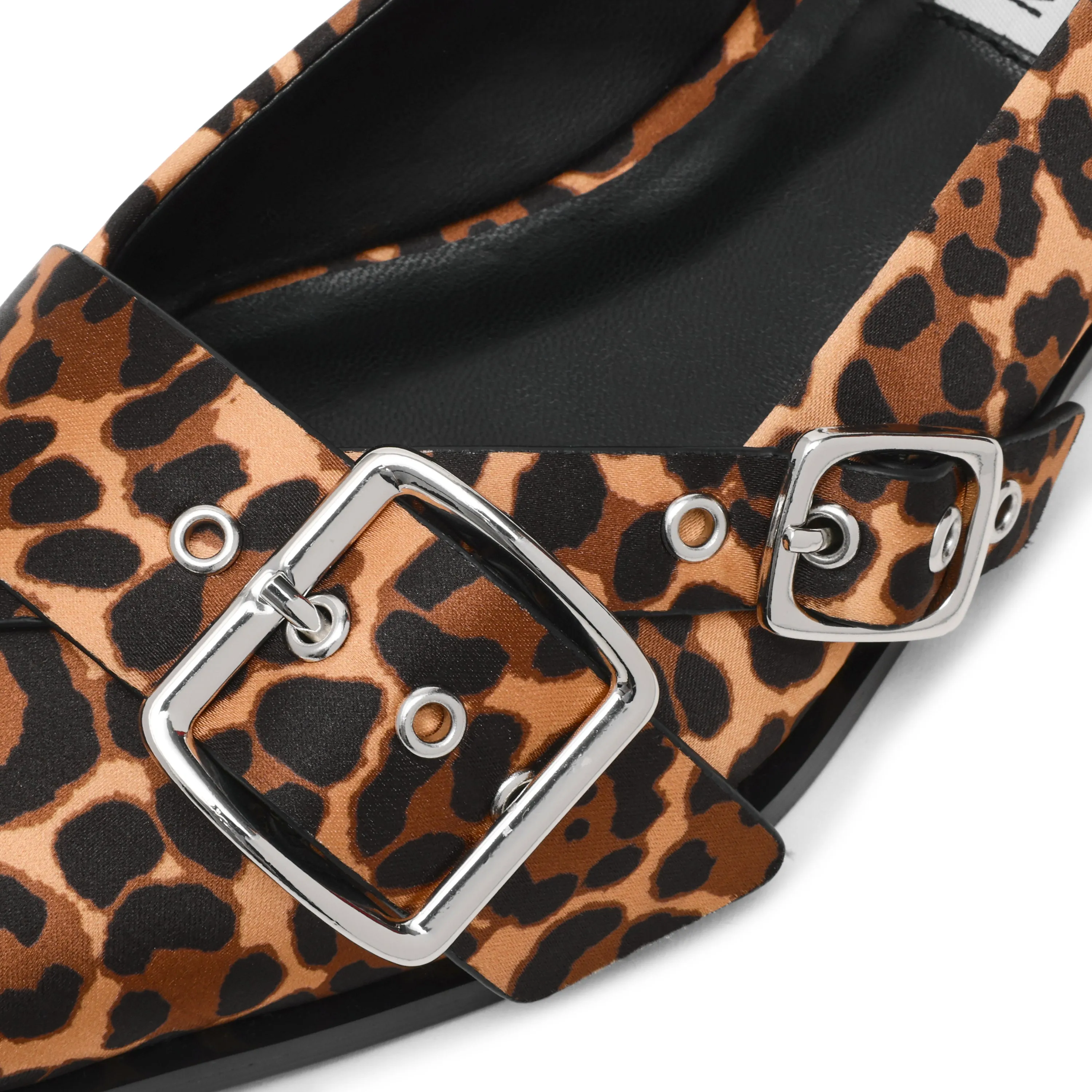 Flat Christmas Shoes Grezly Pump LEOPARD SATIN