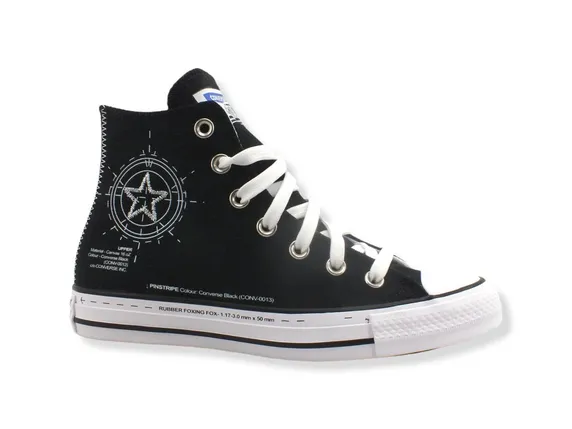 Converse Chuck Taylor All Star scarpe alte in tela A01588C black-high risk red Sneakers Bistro Vermont