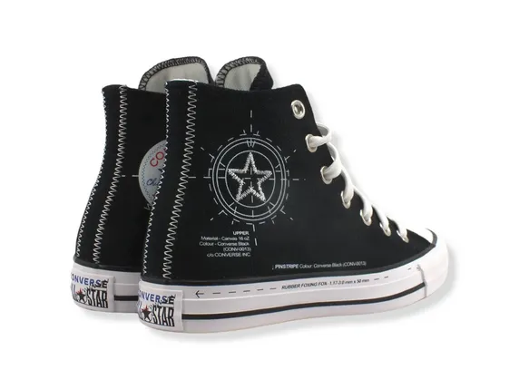 Voyage Sneakers Converse Chuck Taylor All Star scarpe alte in tela A01588C black-high risk red