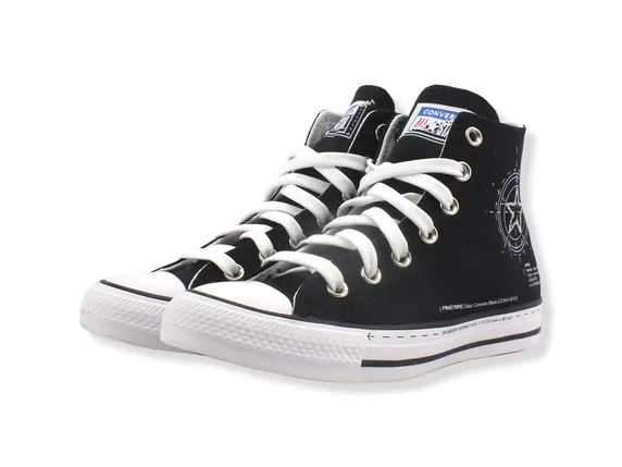 Air Sneakers Converse Chuck Taylor All Star scarpe alte in tela A01588C black-high risk red