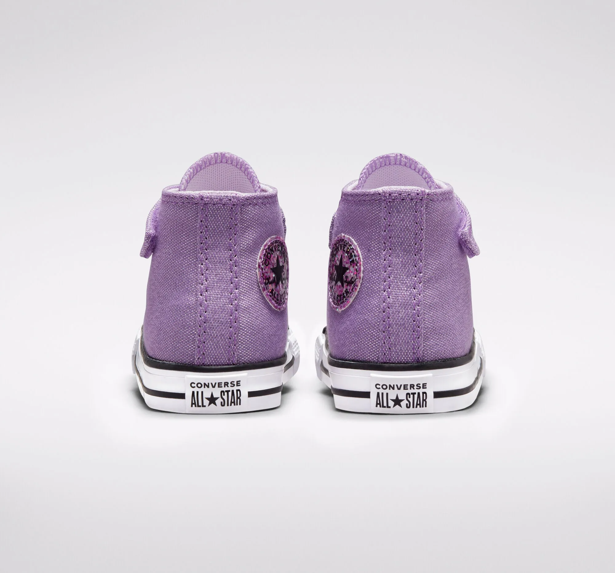 Converse scarpa da bambina alta alla caviglia Chuck Taylor All Star Easy-On Glitter 772878C viola Pastry Sneakers