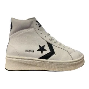 Converse scarpa sneakers in pelle da donna Pro Leather Lift Hi 172386C bianco-nero Dada Sneakers