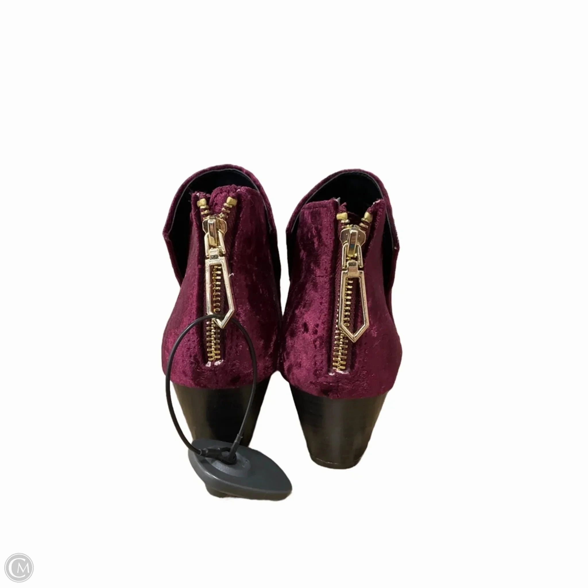 Boots Ankle Heels By Qupid In Maroon, Size: 7 Rose Ankle Boots