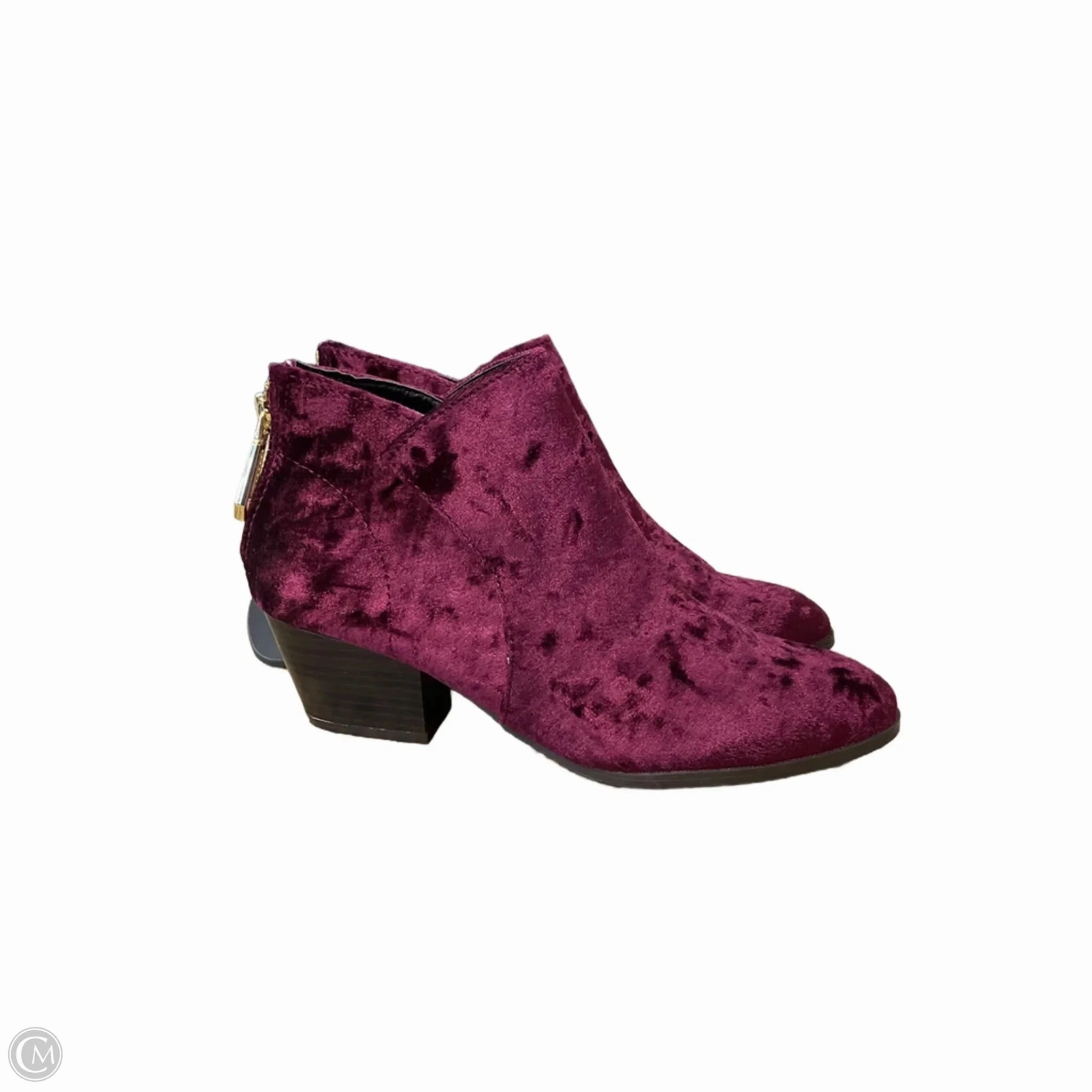 Boots Ankle Heels By Qupid In Maroon, Size: 7 Ankle Boots Slim Fit