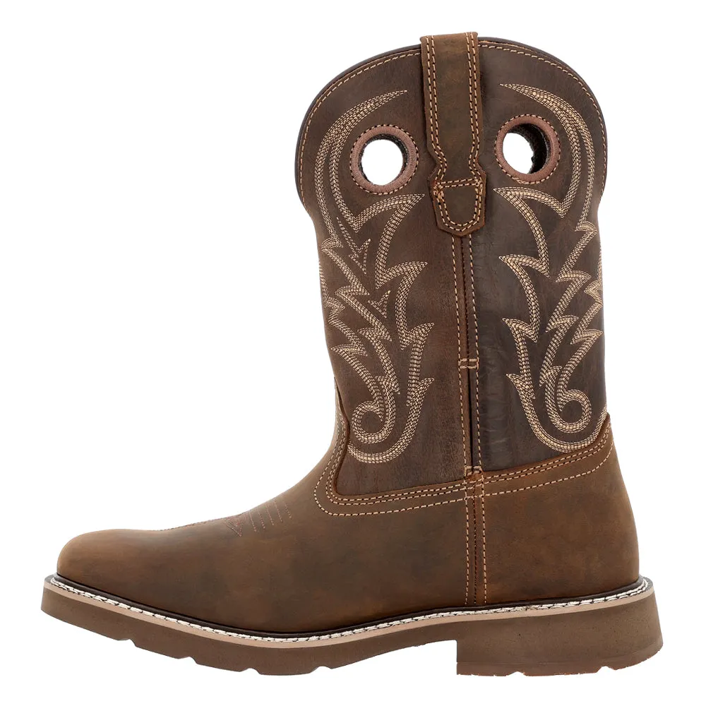 Core 37 Western 11 Inch Slip Resistant Steel Toe Work Boots Spurs On Boots