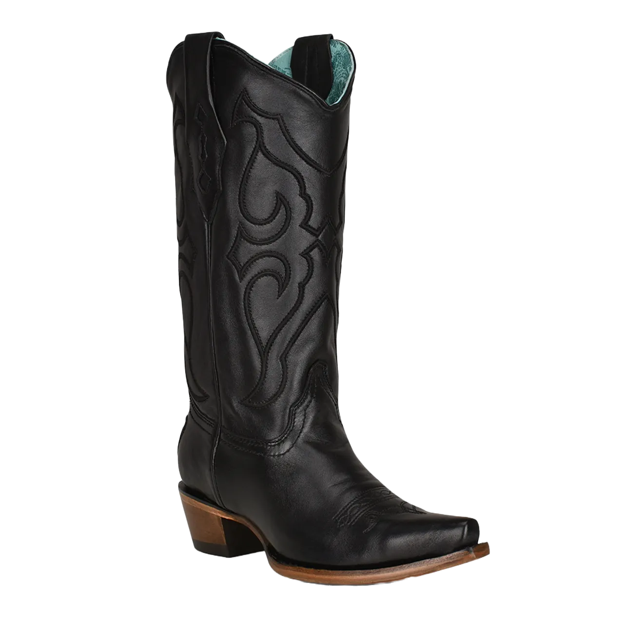 Corral Ladies Black Matching Stitch Pattern & Inlay SnipToe Boots Z5072 Corral Ankle Boots