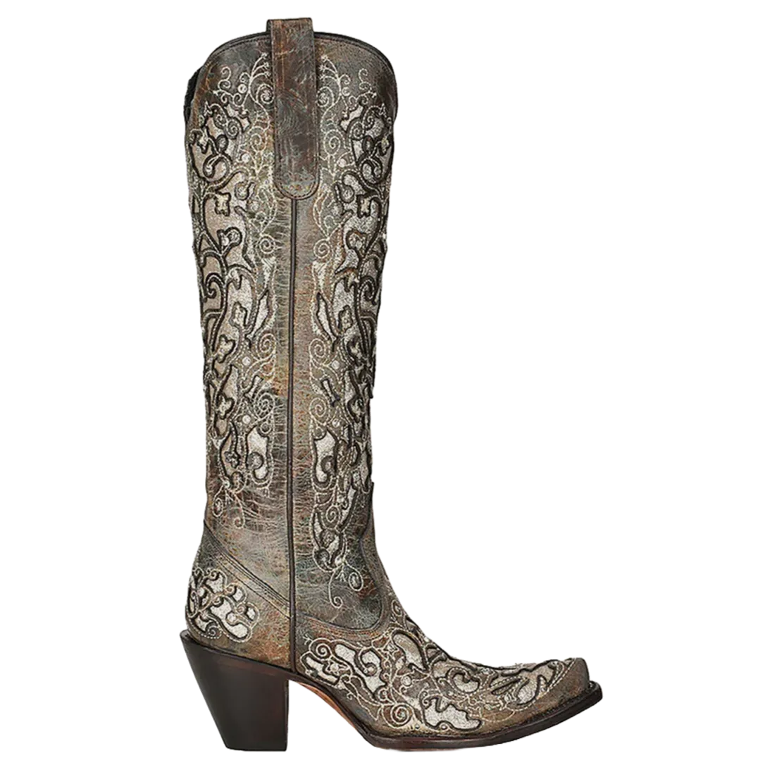 Lightest Hiking Boots Corral Ladies Distressed Brown Glitter Inlay Snip Toe Boots A4346