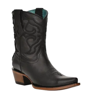 Corral Ladies Embroidered Stitch Black Ankle Snip Toe Boot Z5111 That Girl In Boots