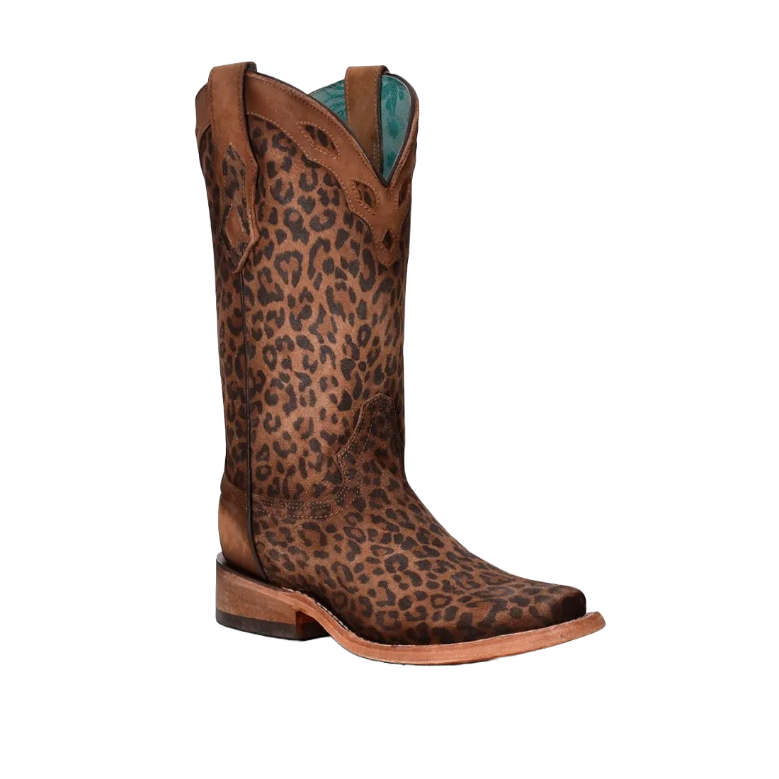Amberjack Boots Corral Ladies Leopard Print Square Toe Boots C3788