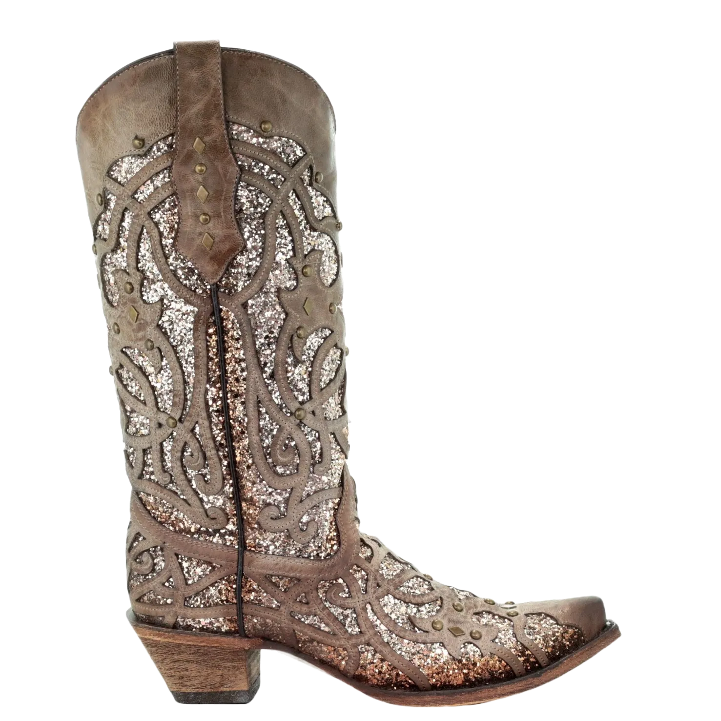 Corral Ladies Orix Luminary Roots Glitter Inlay & Studs Boots C3331 Simms Boots