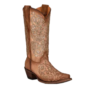 Boots That Are Trending Corral Youth Embroidery & Tan Overlay Studs Boots T0135