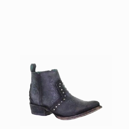 Light Hiking Boots Corral Ladies Black Embroidery & Studs Round Toe Ankle Boots C3729