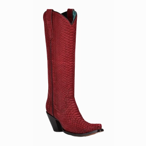 Corral Ladies Python Exotic Red Tall Boots A4194 Mudd Boots