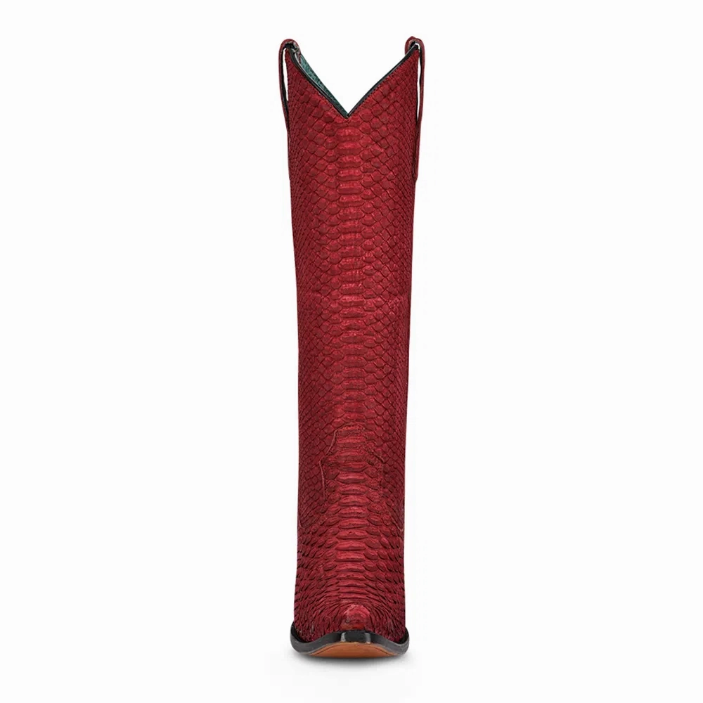Corral Ladies Python Exotic Red Tall Boots A4194 Tanner Boots