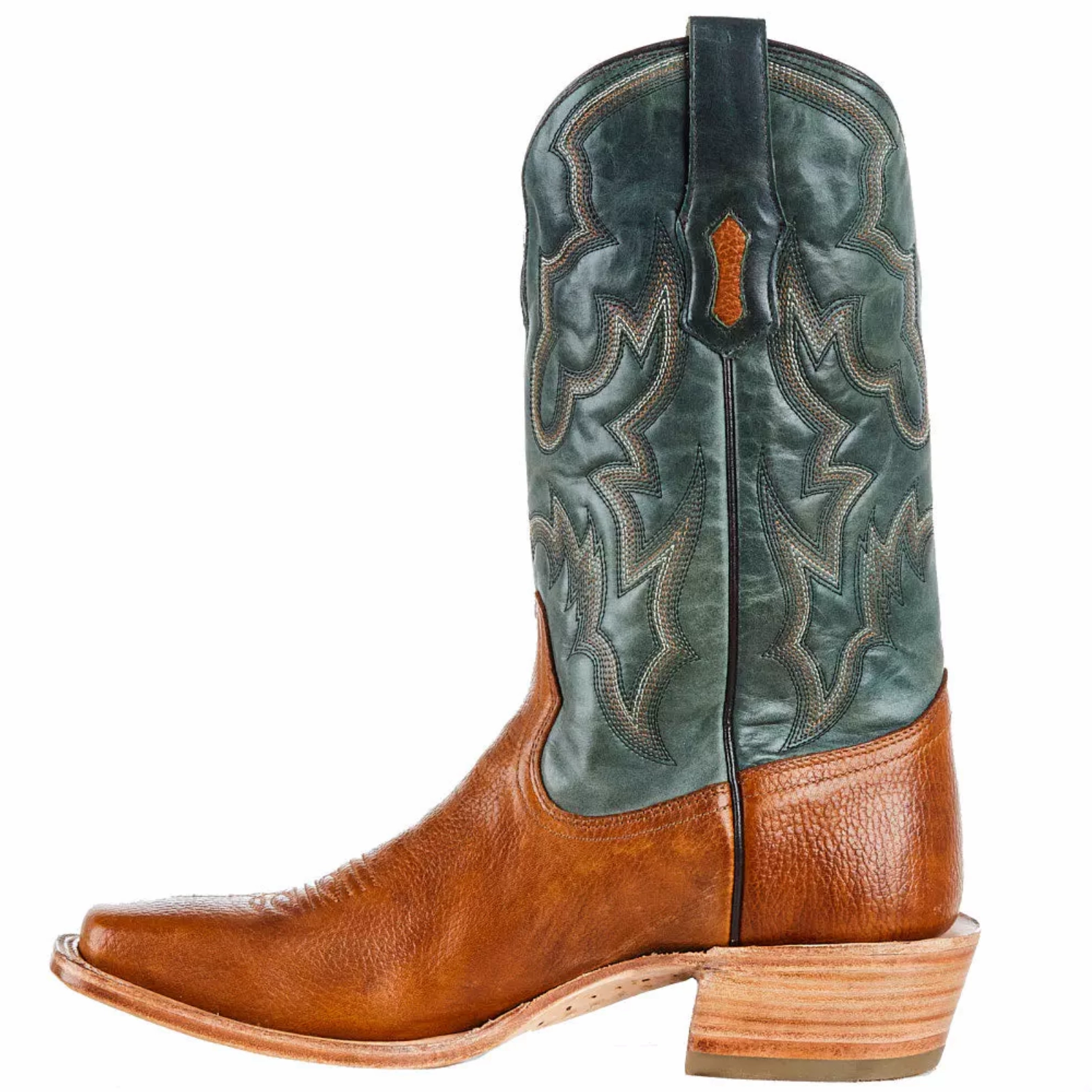 Corral Men's Embroidered Honey Brown & Green Square Toe Boots A4224 Brown Boots Knee High