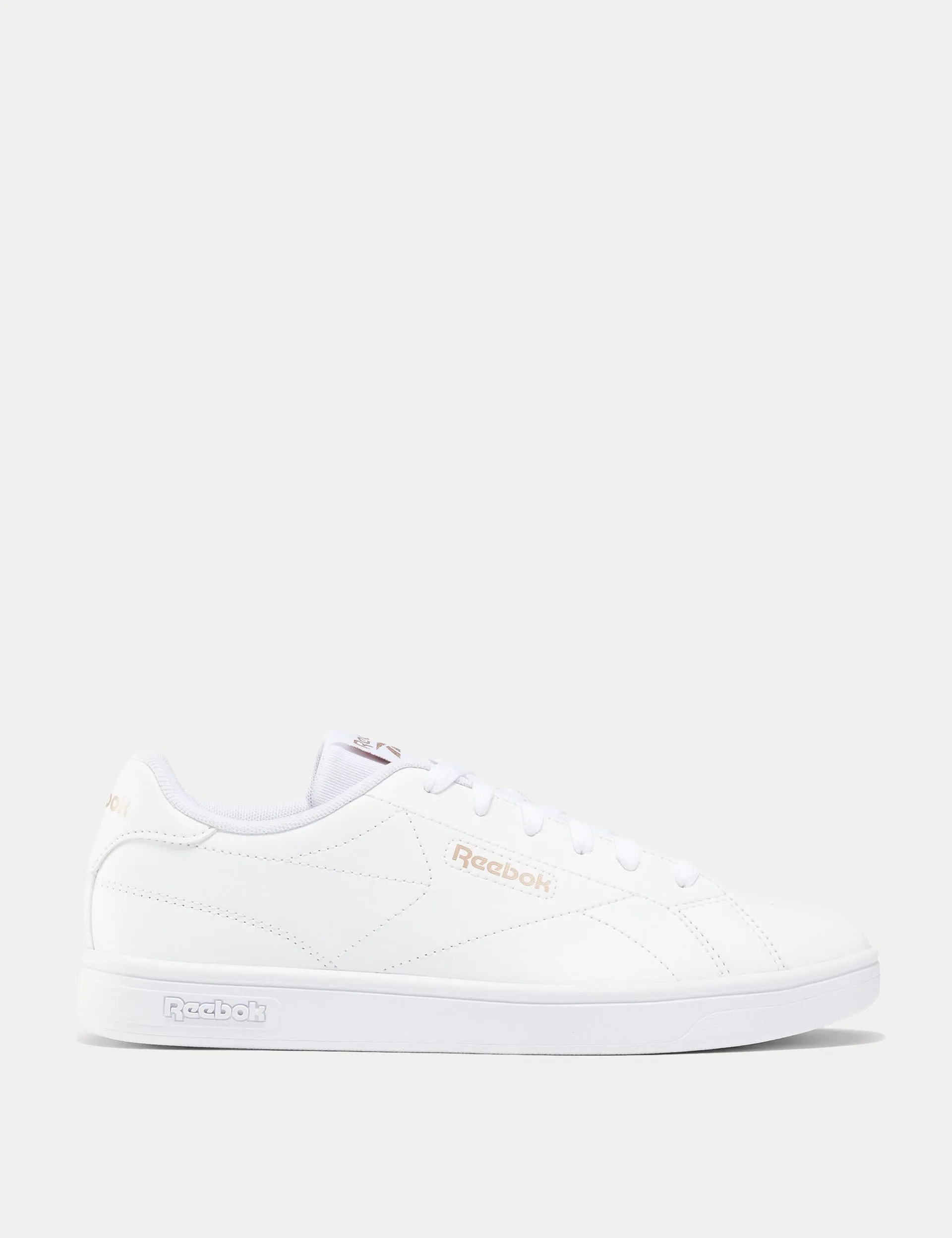 1970s Tennis Shoes Court Clean Sneakers - White/Rose Gold