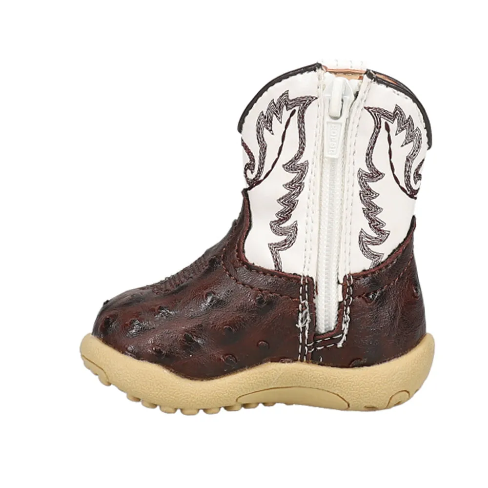 Cowbaby Bumps Round Toe Cowboy Boots (Infant) Low Ankle Boots With Heel