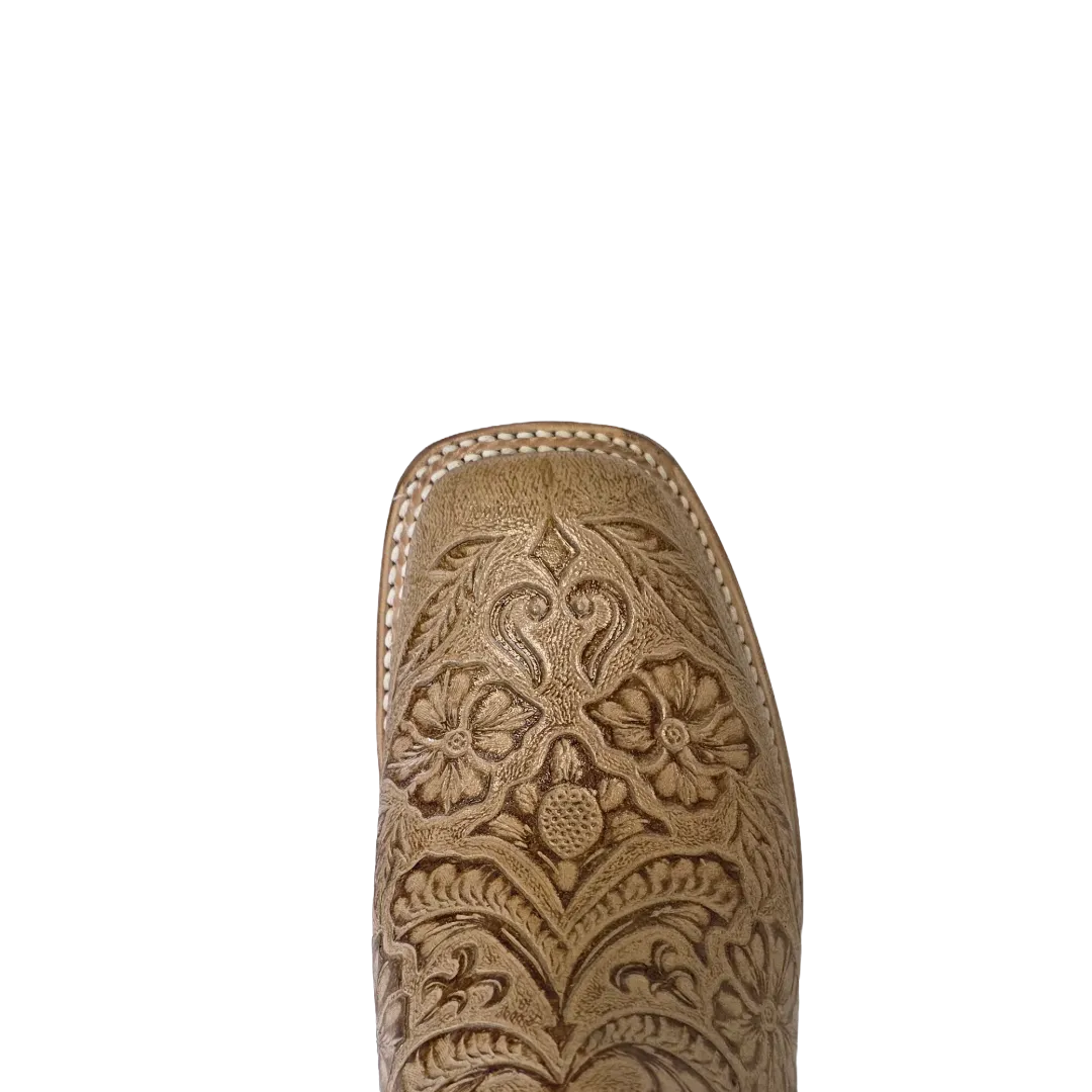 Benefits Of Normatec Boots Cowtown Ladies Oryx Floral Tooled Brown & Tan Square Toe Boots Q452