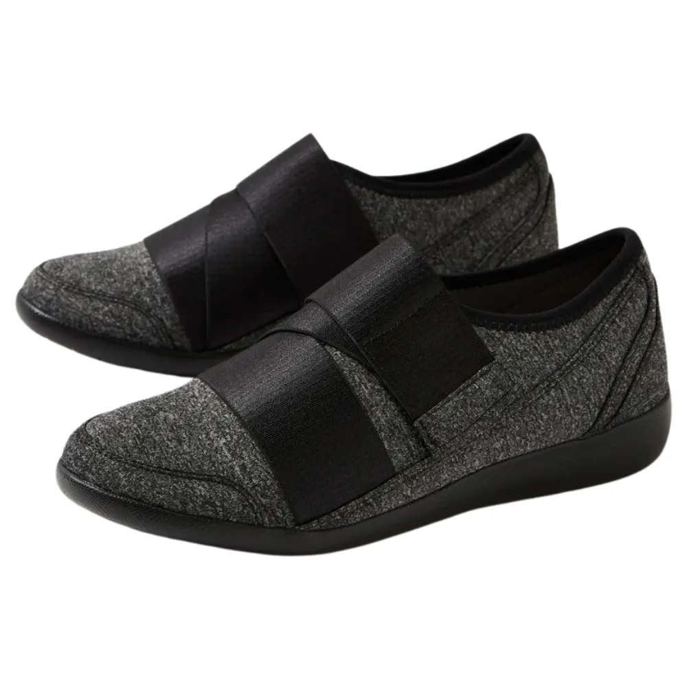 Ziera Urban Charcoal/Black Neoprene Sneaker (Women's) Slip On Wide Width