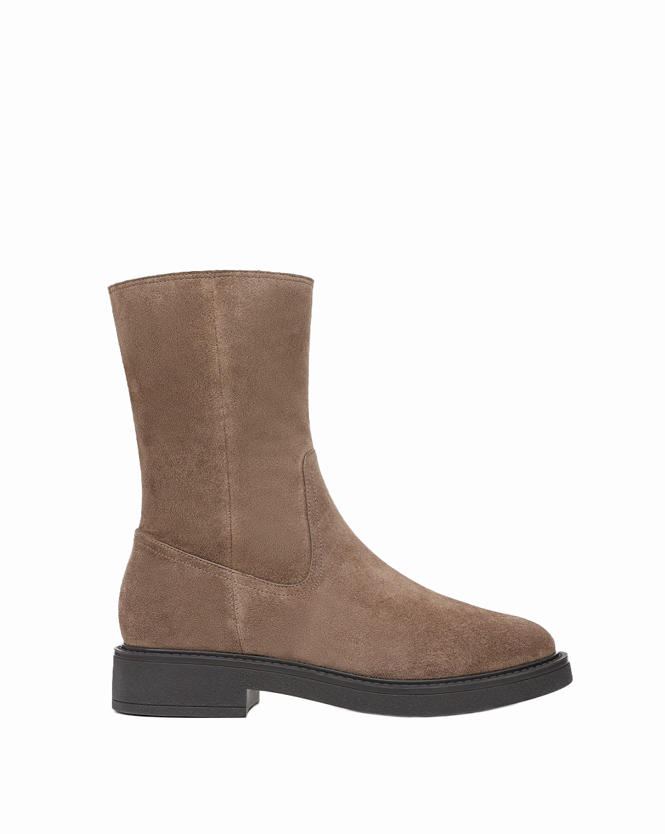 Creswell Shearling Mid-Calf Boot High Heel Combat Boots