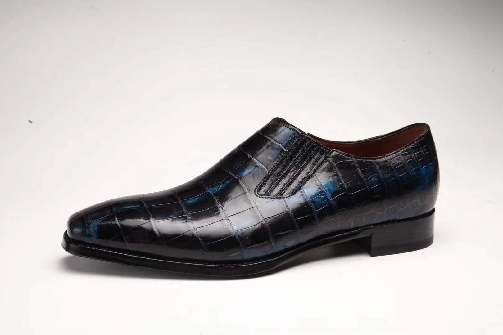 Crocodile Shoes Crocodile Leather Formal Penny loafer Casual Slip On  Shoes For Men Wide Slip On Skechers