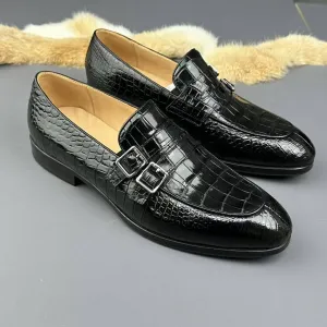 Crocodile Shoes Genuine Crocodile Skin Leather Buckles Slip On Driving Loafers Best Insoles For Loafers