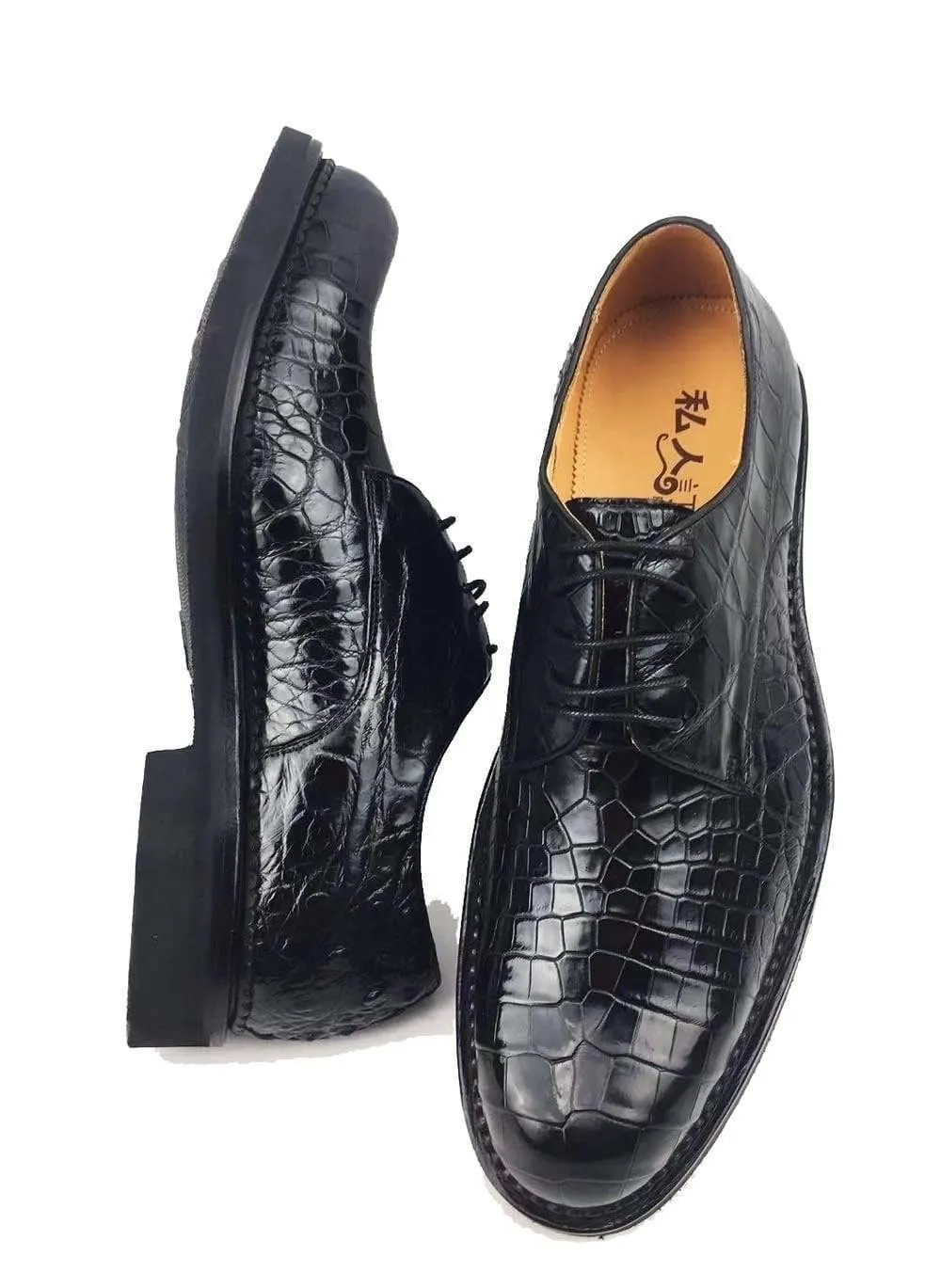 Cole Haan Verdana Slip-ons Crocodile Shoes Mens Classic Formal Footwear Man Fashion Style Genuine Crocodile Leather Derby Lace Up Dress Shoes Black