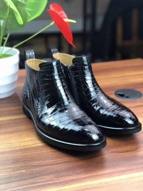 Crocodile Shoes Men's Comfort Craftsman Chelsea Boots Yru Boots