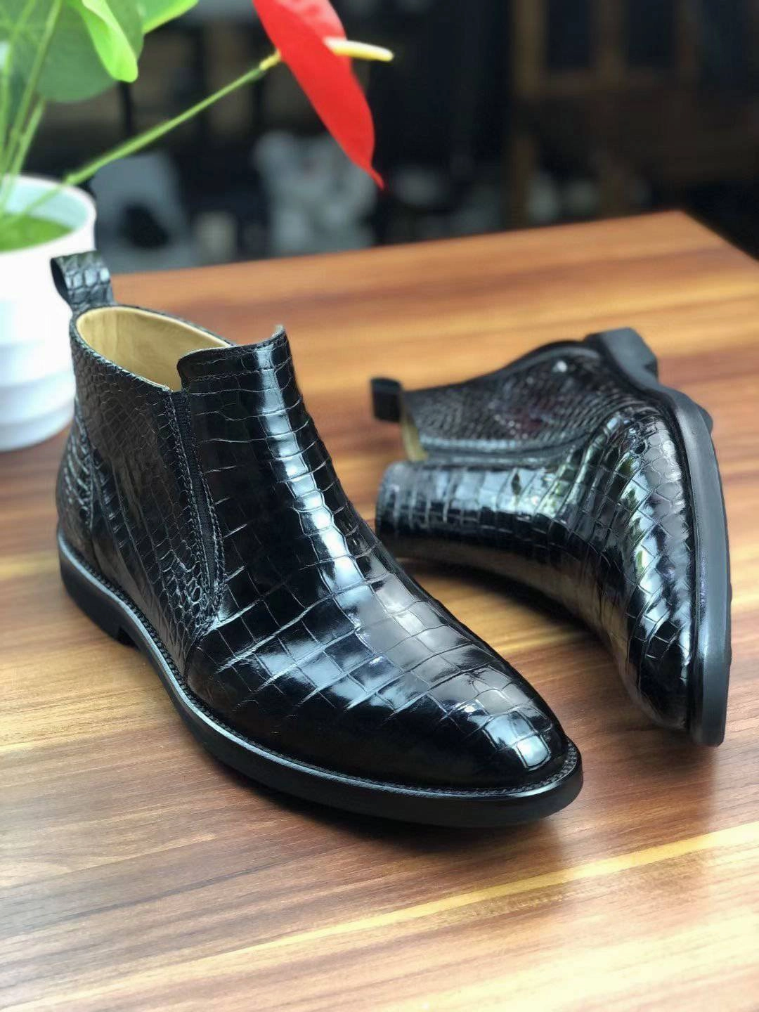 Crocodile Shoes Men's Comfort Craftsman Chelsea Boots Lightweight Boots