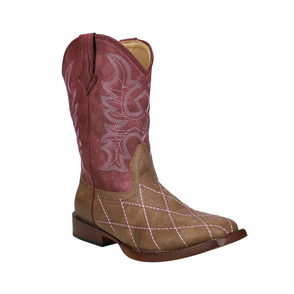 Cross Cut Round Toe Cowboy Boots (Big Kid) Hunter Waterproof Boots