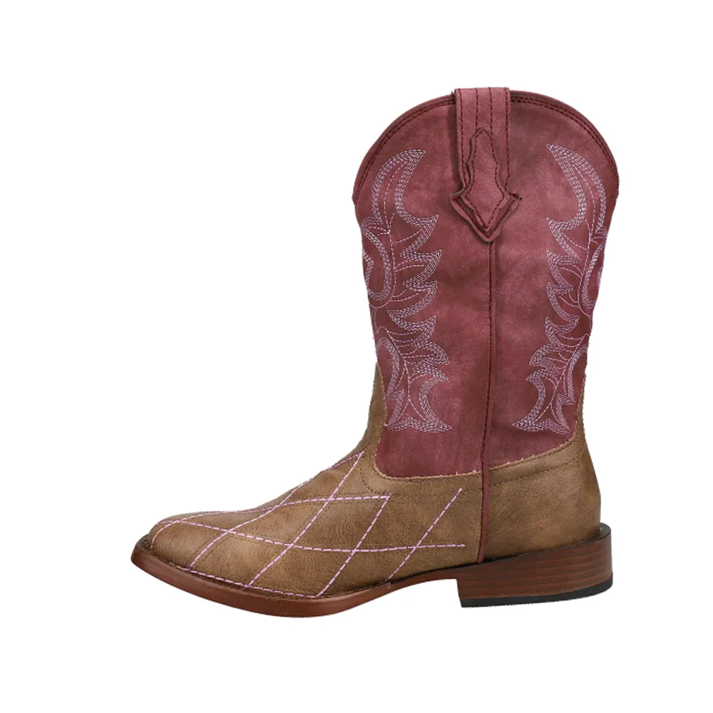 Cross Cut Round Toe Cowboy Boots (Big Kid) Cowgirl Boots Sale