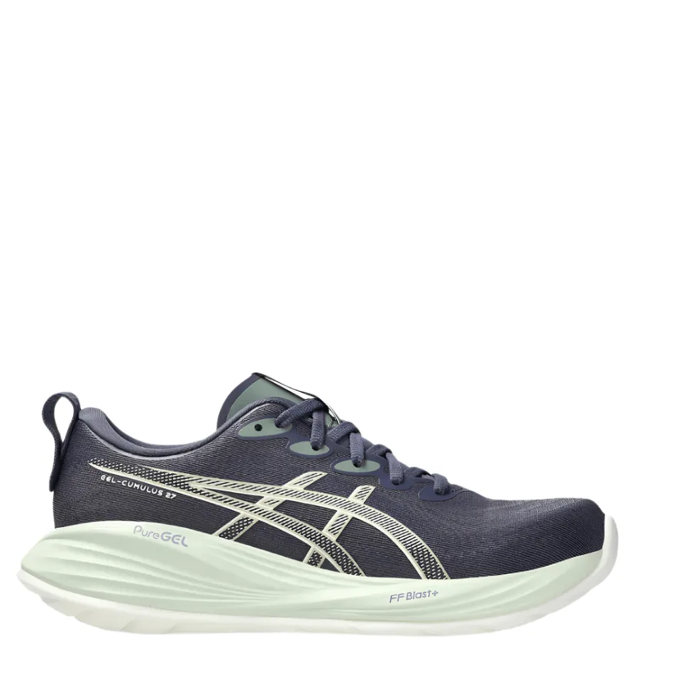 Black Cross Trainer Shoes ASICS Women's GEL-CUMULUS 27 Running Shoes in Indigo Fog/Cream AW25