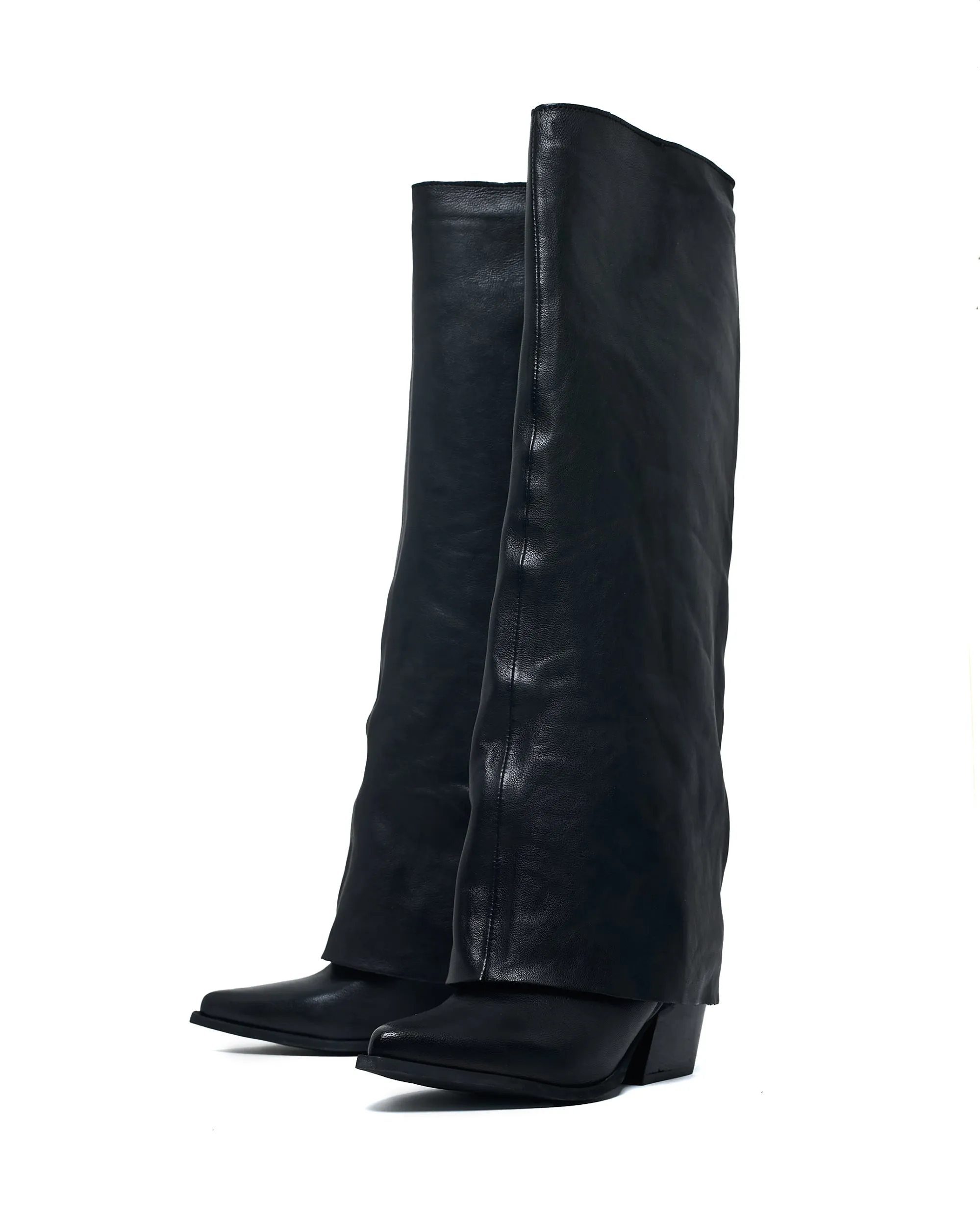 Rain Boots Cuffy Black Leather
