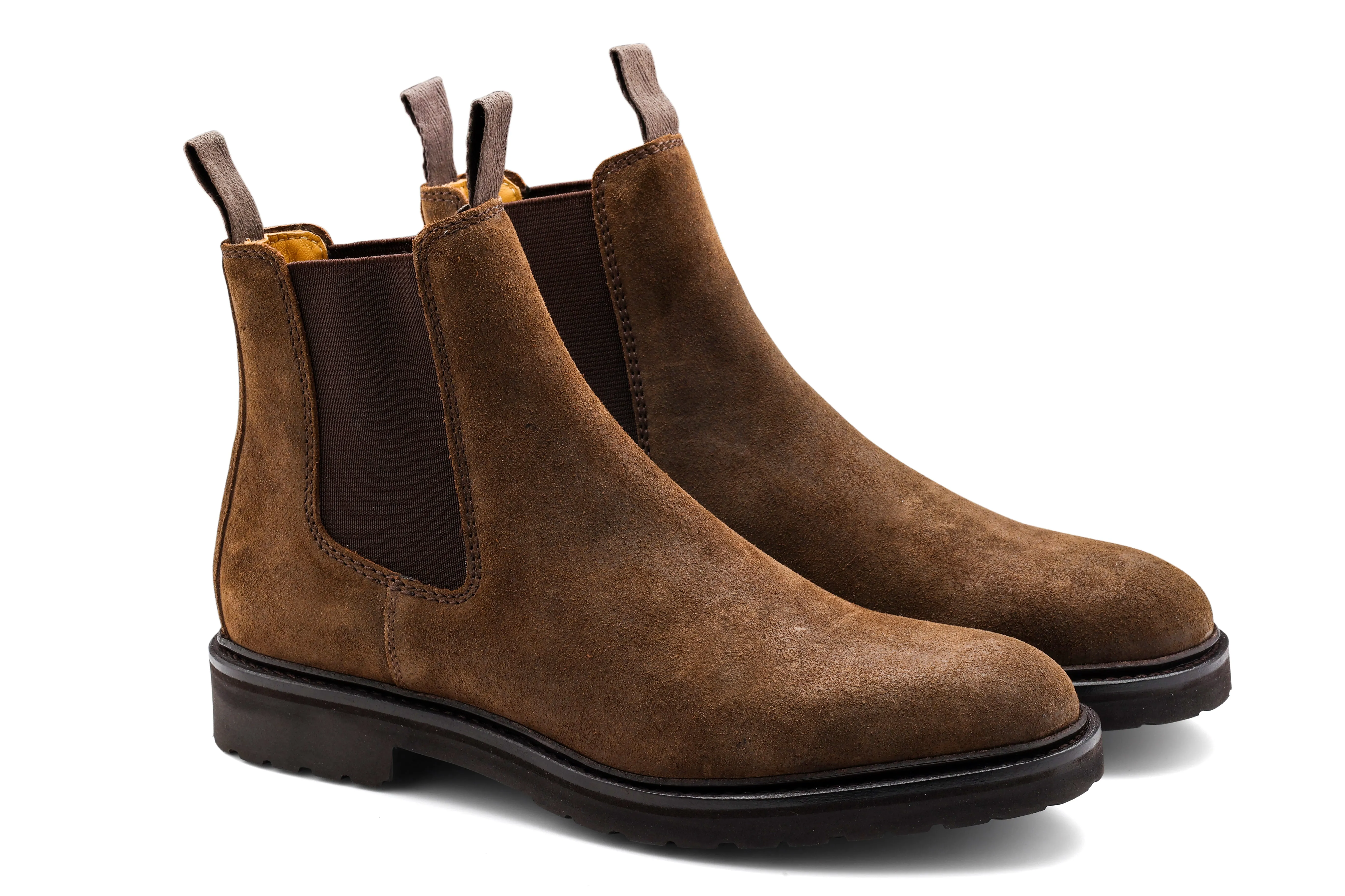 Camborne - Brown Waxy Suede Caiman Boots